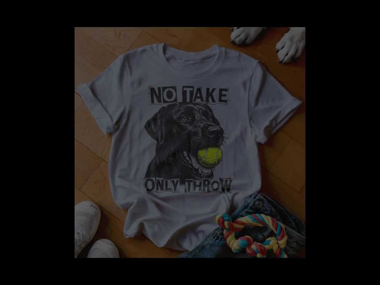 持ち帰り禁止、投げるだけTシャツ、ラブラドール・レトリバー、テニス